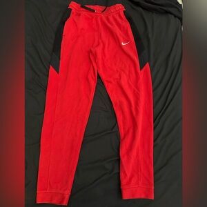 Nike Red and Black Joggers for Active Performance